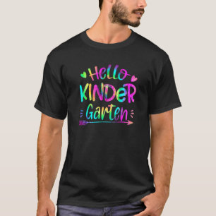 Camiseta Olá Vibrações de Jardim de Infância Tie Dye Volta