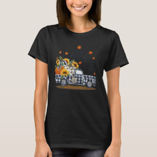 Camiseta Olá Vibrações de Outono Girassóis Abóboras Folhas 