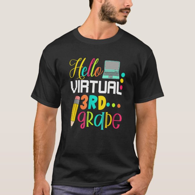 Camiseta Olá Virtual 3rd Grade Back To School 2020 (Frente)