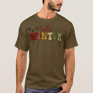 Camiseta Olá Winter Snow Winter Vibes Feliz Natal Hol