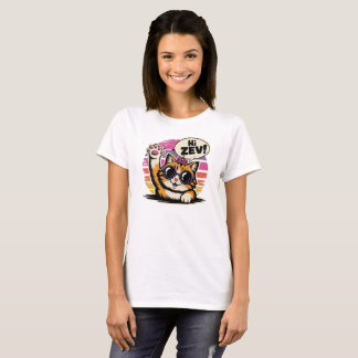 Camiseta Olá Zev Princesa do Gato Divertido Retro