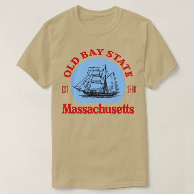 Camiseta Old Bay State Massachusetts (Frente do Design)