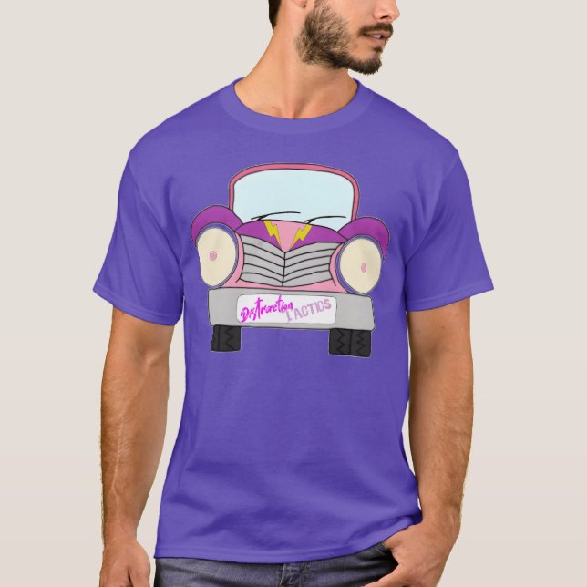 Camiseta Old Car Girly Distractionactics Pink and Purple gi (Frente)