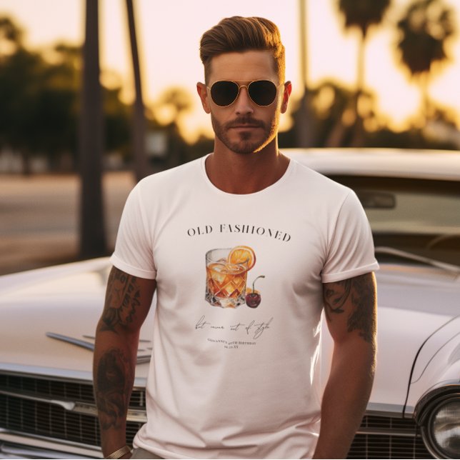 Camiseta "Old Fashioned" Cocktail Aniversário (Criador carregado)