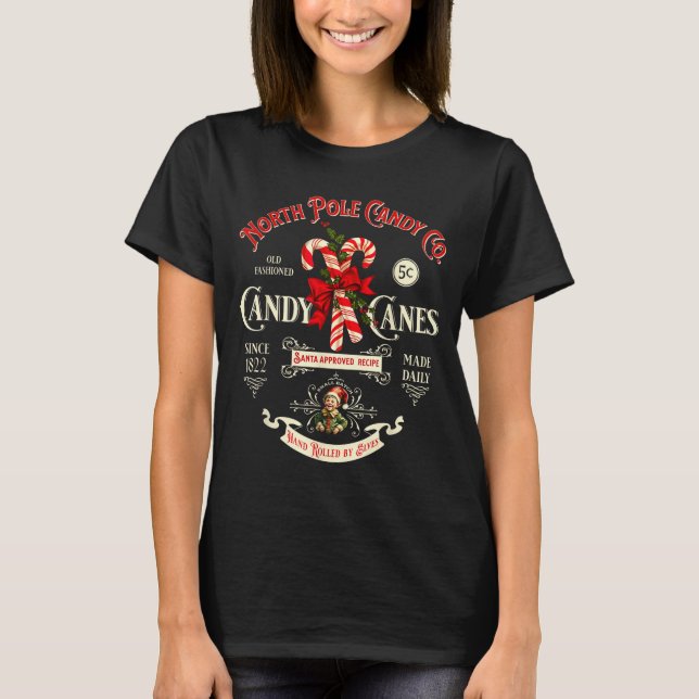 Camiseta Old Fashioned North Le Candy Cane Company Elf Chri (Frente)