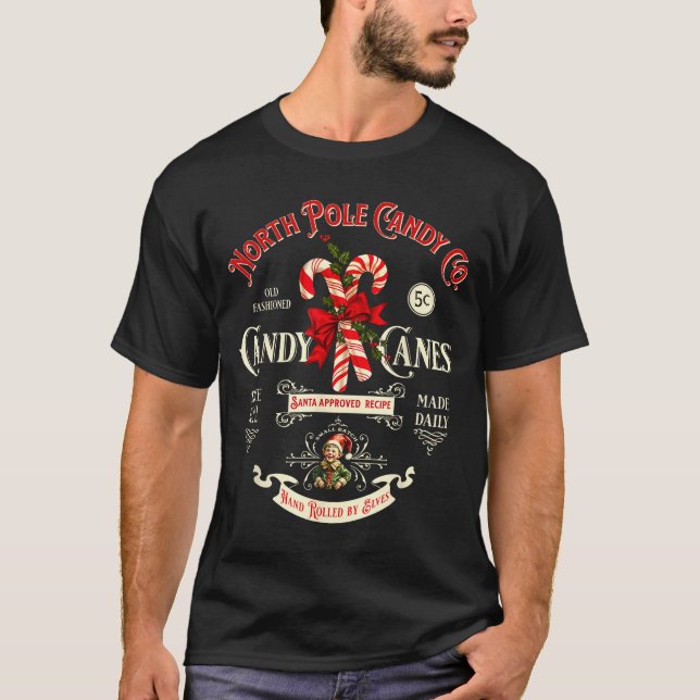 Camiseta Old Fashioned North Le Candy Cane Company Elf Chri (Frente)