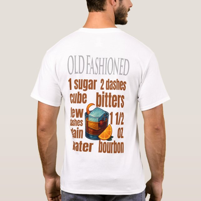 Camiseta Old Fashioned T-Shirt – Classic Whiskey Cocktail (Verso)