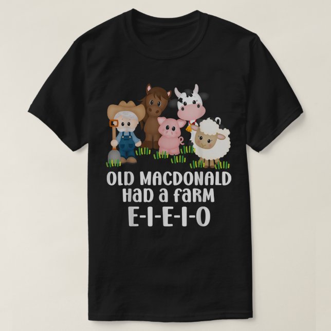 Camiseta Old MacDonald Had a Farm EIEIO Nursery Song Toddle (Frente do Design)