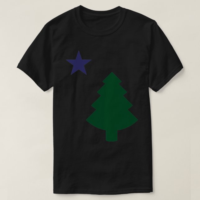 Camiseta Old Maine State Flag 1901 Pine Tree Star  (Frente do Design)