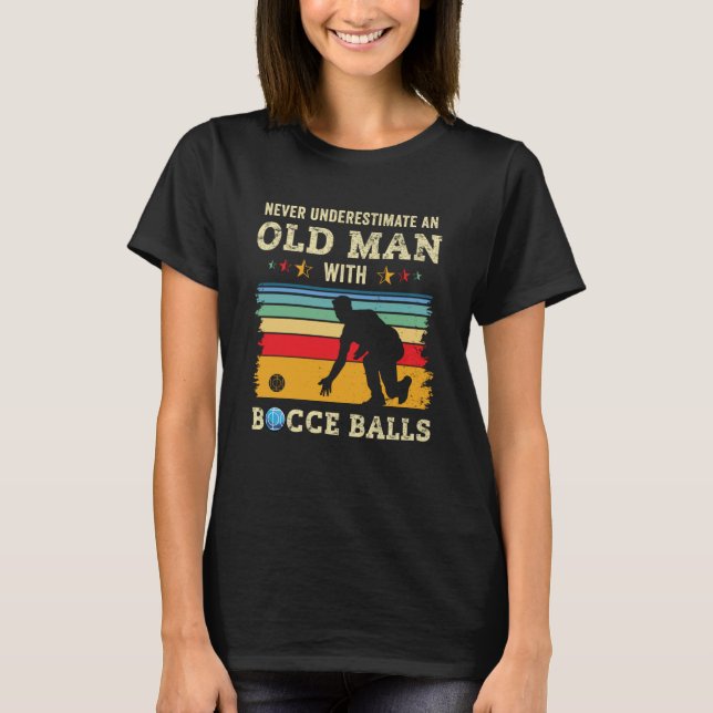 Camiseta Old Man Bocce Ball Team Boccia Bocci Avô Pai H (Frente)