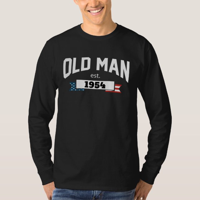 Camiseta Old Man Est 1954 Patriotic  Fathers Day (Frente)