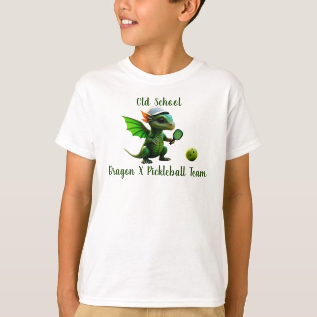 Camiseta Old School Kids Dragon X Pickleball Team Tshirts (Frente)