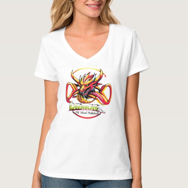 Camiseta Old School Pickleball red Dragon X women T-Shirt (Frente)