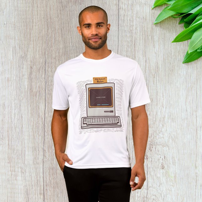 Camiseta Old School Rules Retro Computer Game Over (Criador carregado)