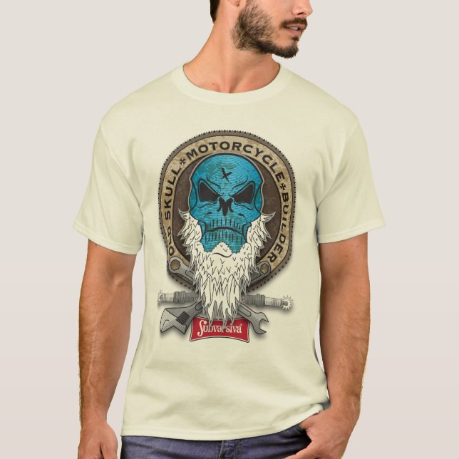 CAMISETA OLD SKULL MOTORCYCLE BUILDER I (Frente)