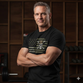 Camiseta Older Slower Smarter Skull US Flag T-Shirt