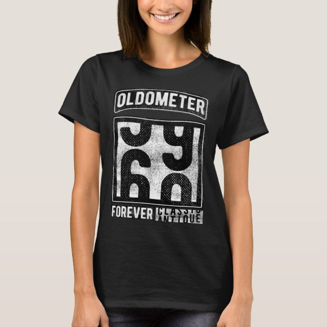 Camiseta Oldometer 59 60 Clássico a Antiquado 60º Aniversár (Frente)