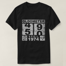 Camiseta oldômetro 50, abril de 1974 Divertido Aniversário