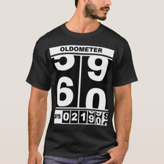 Camiseta Oldômetro Aniversário de 60 anos Piada Milestone O