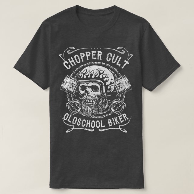 Camiseta Oldschool Chopper-Cult Cooles Biker Motiv  950 (Frente do Design)