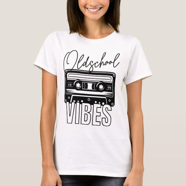 Camiseta Oldschool Vibes retro vintage Audiokassette (Frente)