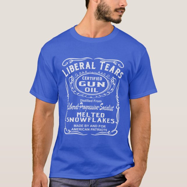 Camiseta Óleo certificado rasgos da arma do liberal # (Frente)