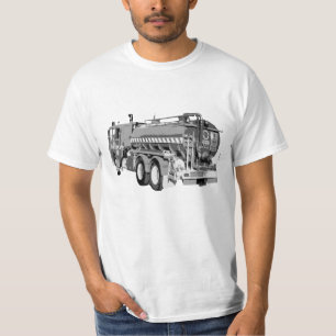 Camiseta Óleo De Caminhão De Fogo De Cinzas Pintado,
