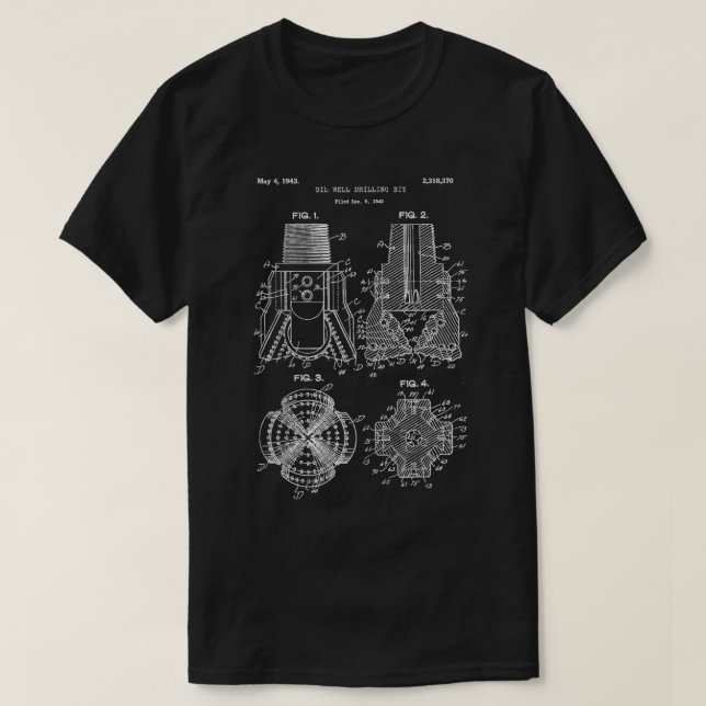 Camiseta Óleo de Engenheiro de Petróleo de Bit Blueprint (Frente do Design)