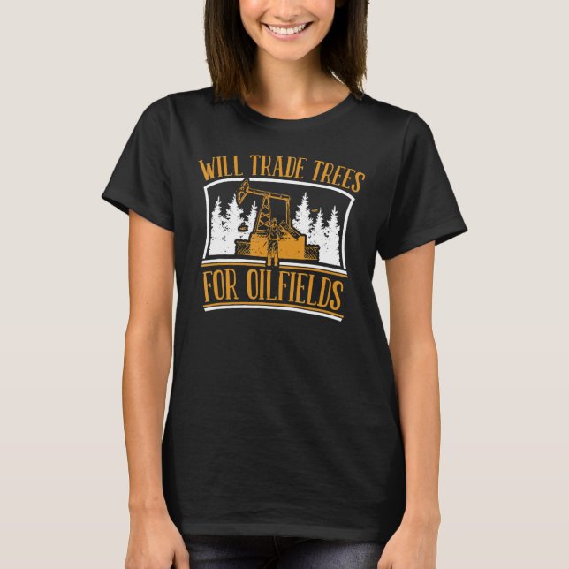 Camiseta Óleo de Fracking de Frackers de Árvores de Perfura (Frente)