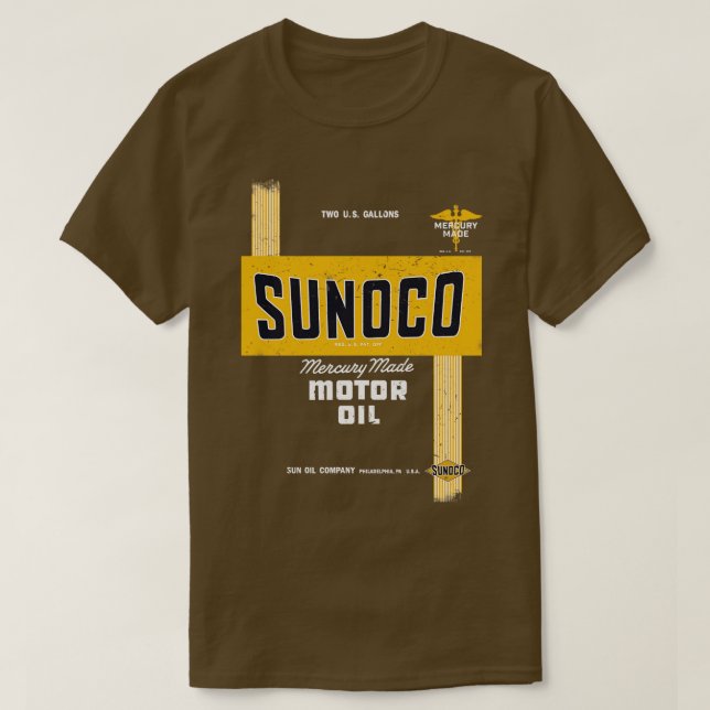 Camiseta Óleo de motor Sunoco Design (Frente do Design)
