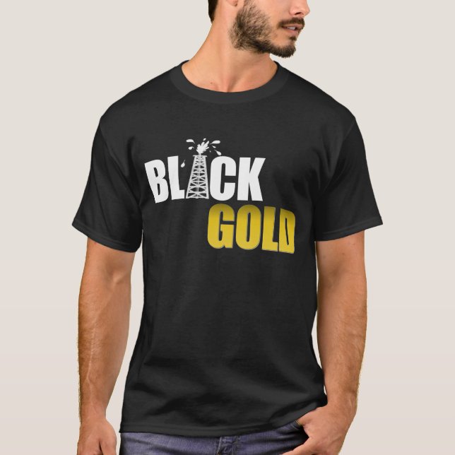 Camiseta Óleo Dourado preto (Frente)