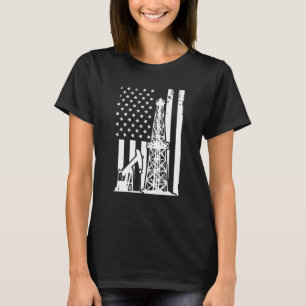 Camiseta Óleo Patriótico Oildriling Óleo de Bandeira Americ