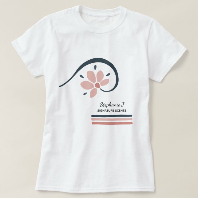 Camiseta Óleos Essenciais Florais da Moda Aromaterapia (Frente do Design)