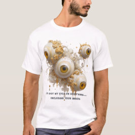 Camiseta Olhais Barrocos Surreais com Ornamentado Dourado