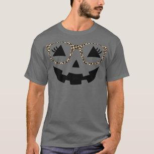 Camiseta Olhais de rosto de abóbora de Halloween óculos-leo