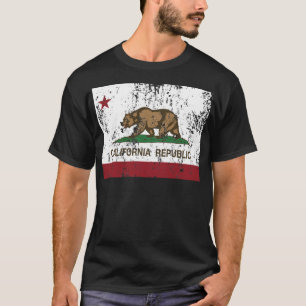 Camiseta Olhar afligido bandeira da república de Califórnia