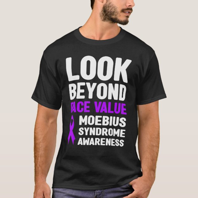 Camiseta Olhar além do valor facial Síndrome de Moebius Sen (Frente)