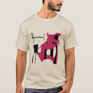 Camiseta Olhar em Abstrato MCM de Formas Geométricas Negras