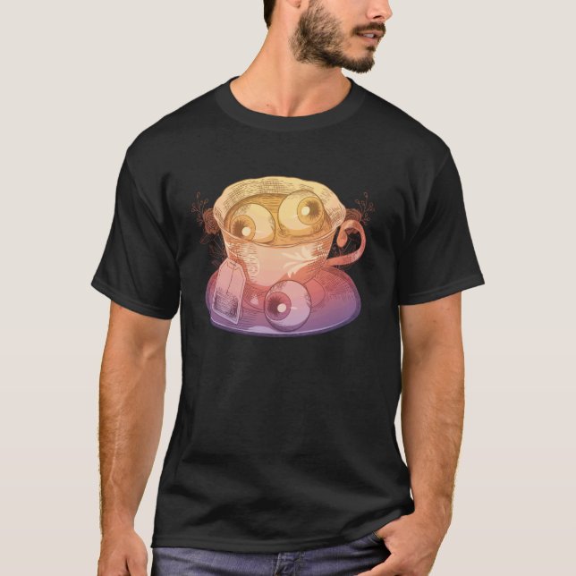 Camiseta Olhar Estético Weirdcore Chá Olhos Dreamcore Chá (Frente)