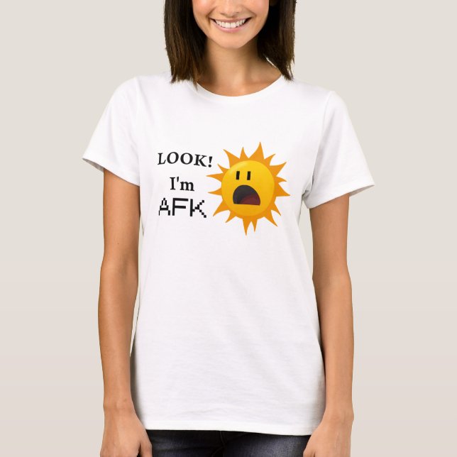 Camiseta "Olhar! Eu sou T de AFK" - amarelo (Frente)