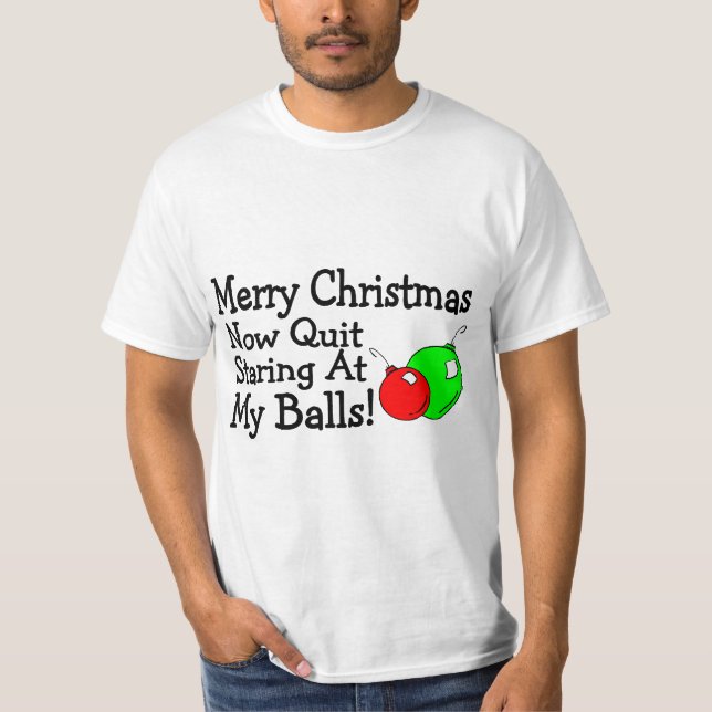 Camiseta Olhar fixamente agora parado do Feliz Natal em (Frente)