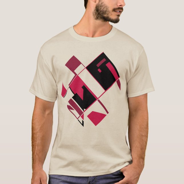 Camiseta Olhar Formas Geométricas Vermelhas Negras Vermelha (Frente)