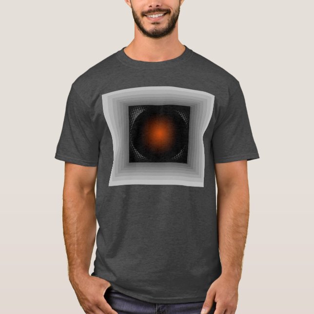 Camiseta Olhar geométrico cinzento da ilusão do Tshirt (Frente)