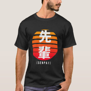 Camiseta Olhar Kanji Script Senpai dos Anos Oitenta