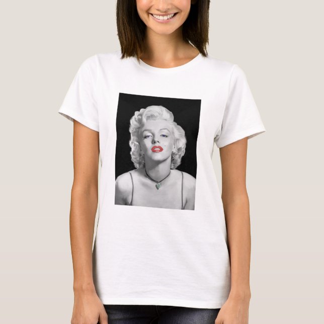 Camiseta Olhar MIC01BWRD-V3 da esmeralda Heart.tif do amor (Frente)