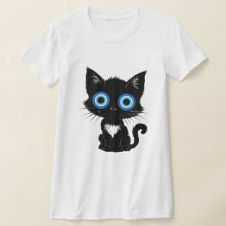 Camiseta Olhar Místico Gato Preto Olho do Mal