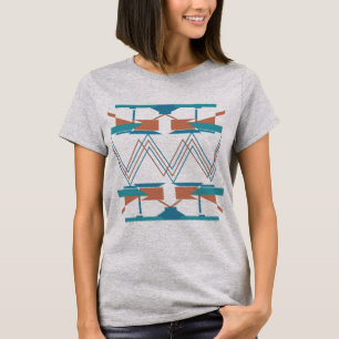 Camiseta Olhar Turquesa Azul Laranja Zig-zag Sudoeste