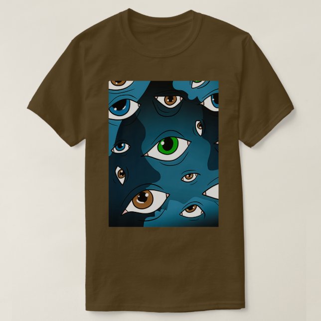 Camiseta olhares tolos do reconhecimento facial (Frente do Design)