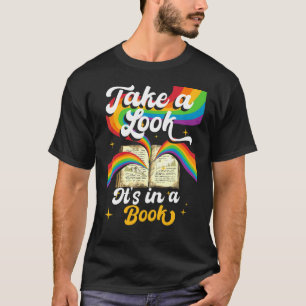 Camiseta Olhe, é um livro, Retro Arco-Íris