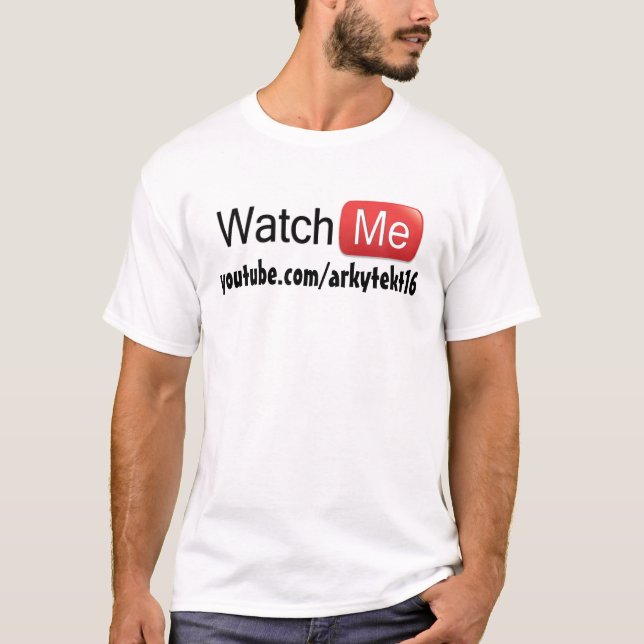 Camiseta Olhe-me em YouTube (básico) (Frente)